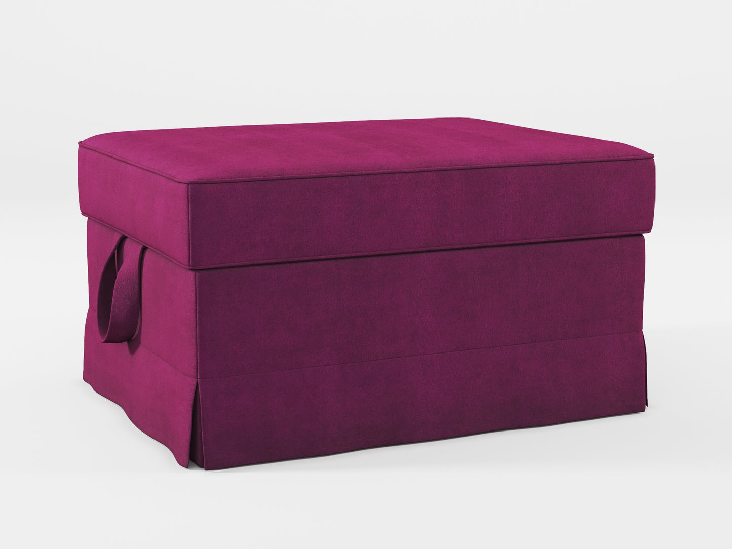 Ikea EKTORP Footstool cover made by Covereo in upholstery named TUNSO Violet Pansy