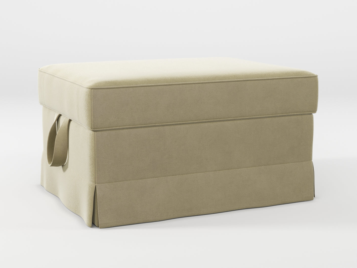 Ikea EKTORP Footstool cover made by Covereo in upholstery named VELVET Ashen Beige