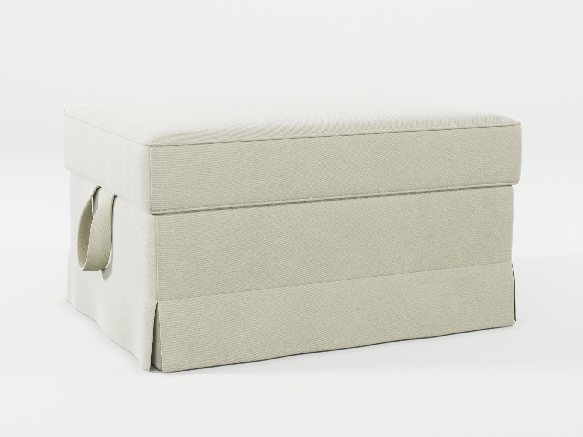 Ikea EKTORP Footstool cover made by Covereo in upholstery named VELVET Frosty Morning