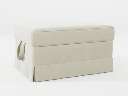 Ikea EKTORP Footstool cover made by Covereo in upholstery named VELVET Frosty Morning