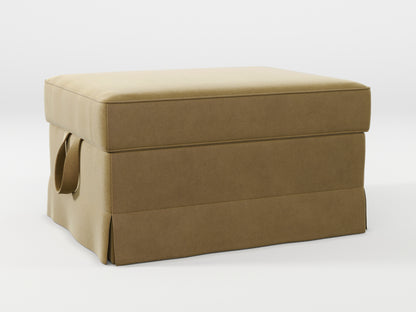 Ikea EKTORP Footstool cover made by Covereo in upholstery named VELVET Golden Hour