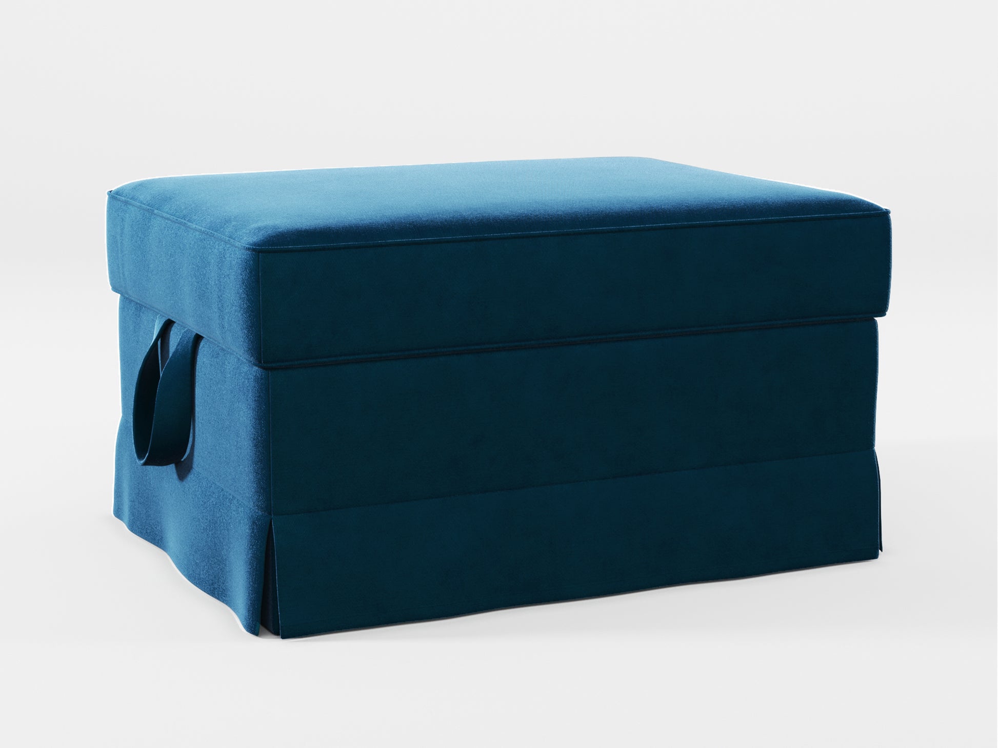 Ikea EKTORP Footstool cover made by Covereo in upholstery named VELVET In the Navy