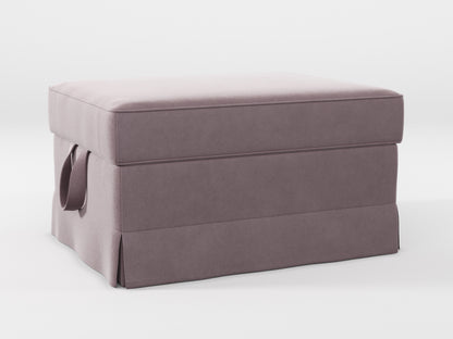 Ikea EKTORP Footstool cover made by Covereo in upholstery named VELVET Peaceful Lily