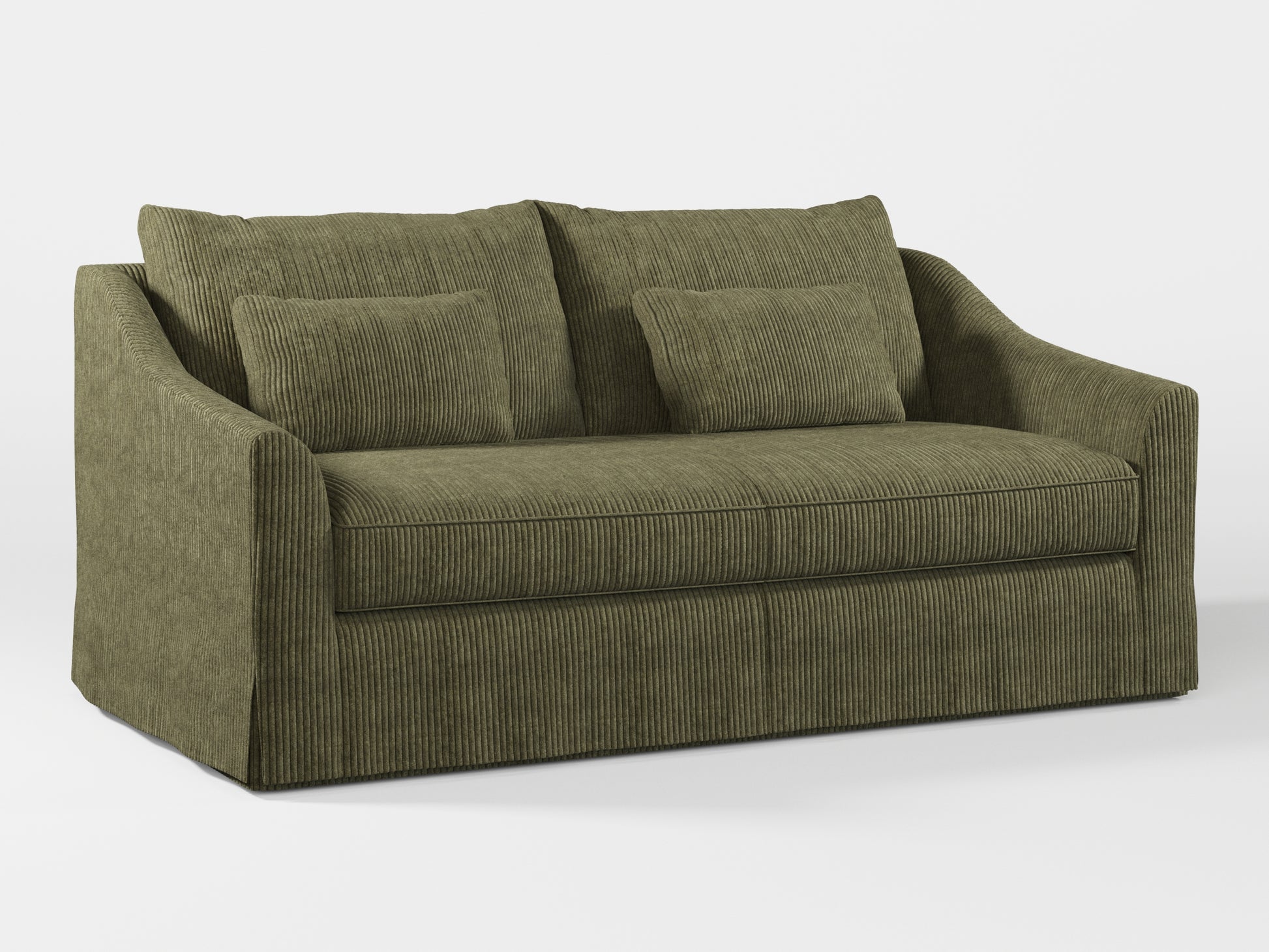 Ikea FARLOV 2-seat sofa cover (with pillows covers) made by Covereo in upholstery named COSY Deep Forest