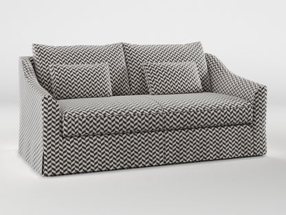 Ikea FARLOV 2-seat sofa cover (with pillows covers) made by Covereo in upholstery named HERRINGBONE Silver