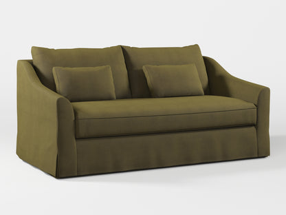 Ikea FARLOV 2-seat sofa cover (with pillows covers) made by Covereo in upholstery named OMON Boho Green