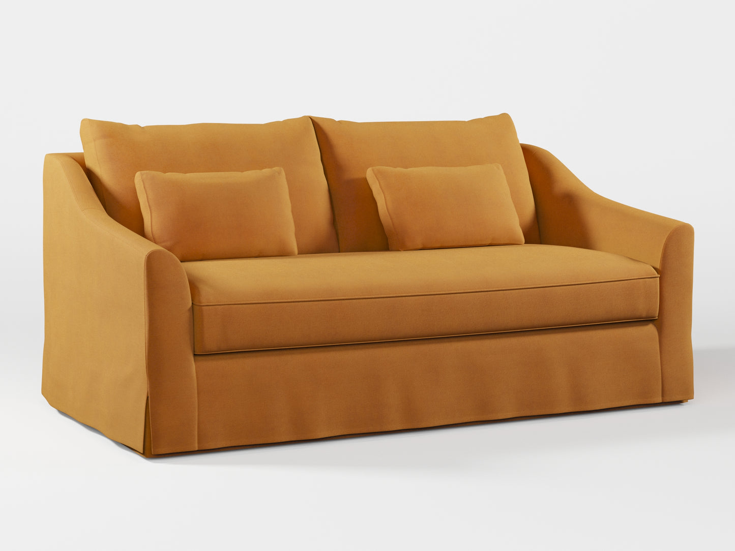 Ikea FARLOV 2-seat sofa cover (with pillows covers) made by Covereo in upholstery named OMON Classic Mustard