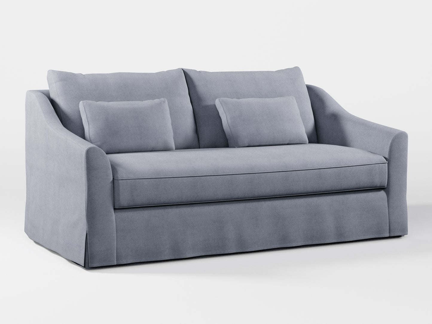 Ikea FARLOV 2-seat sofa cover (with pillows covers) made by Covereo in upholstery named OMON Industrial Grey