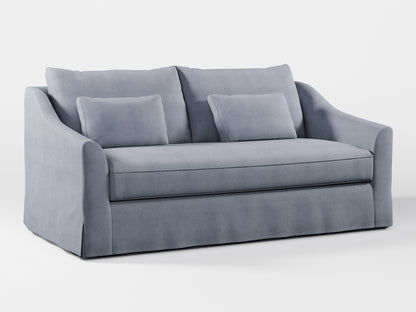 Ikea FARLOV 2-seat sofa cover (with pillows covers) made by Covereo in upholstery named OMON Industrial Grey