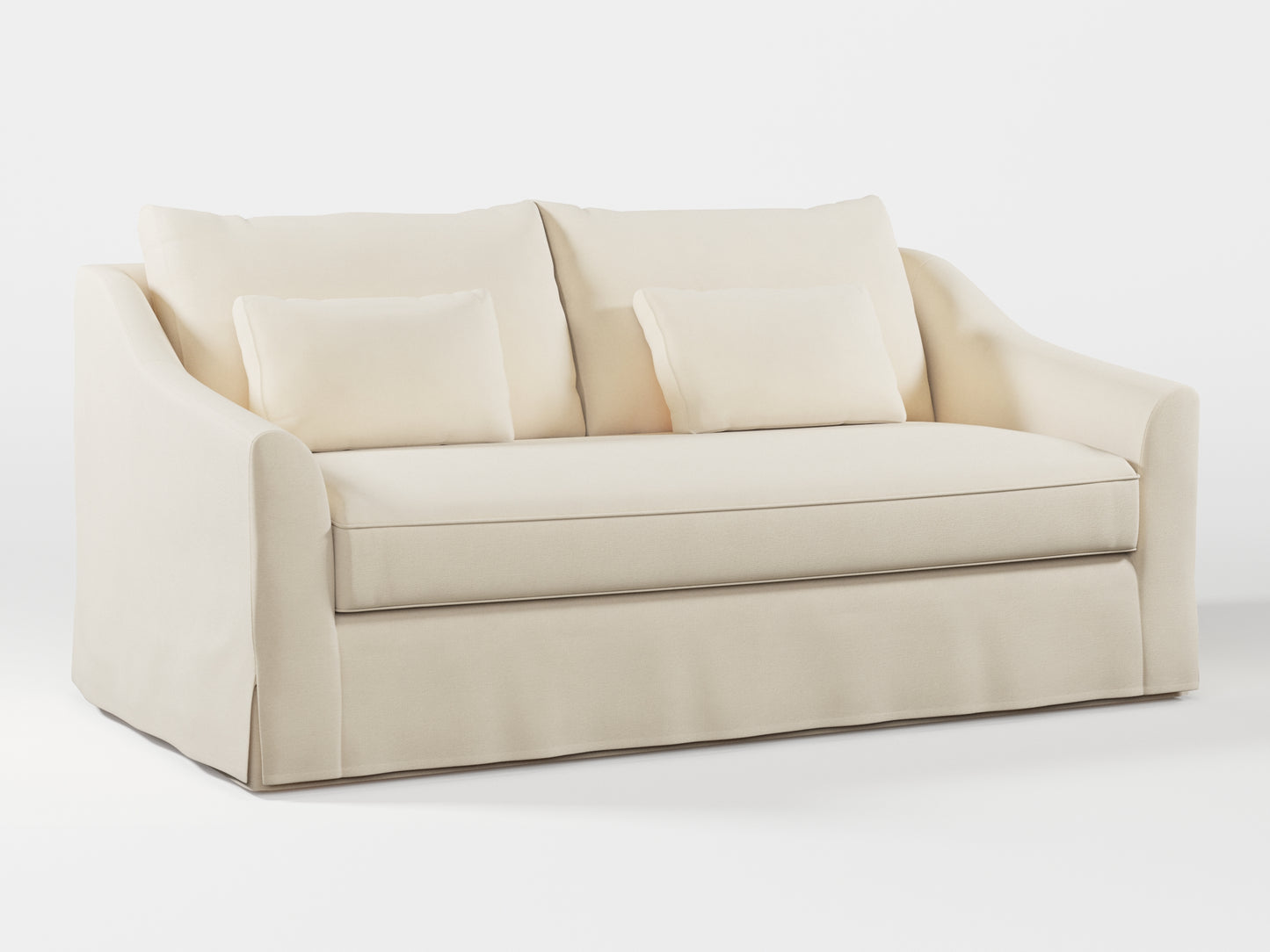 Ikea FARLOV 2-seat sofa cover (with pillows covers) made by Covereo in upholstery named OMON Natural Beige