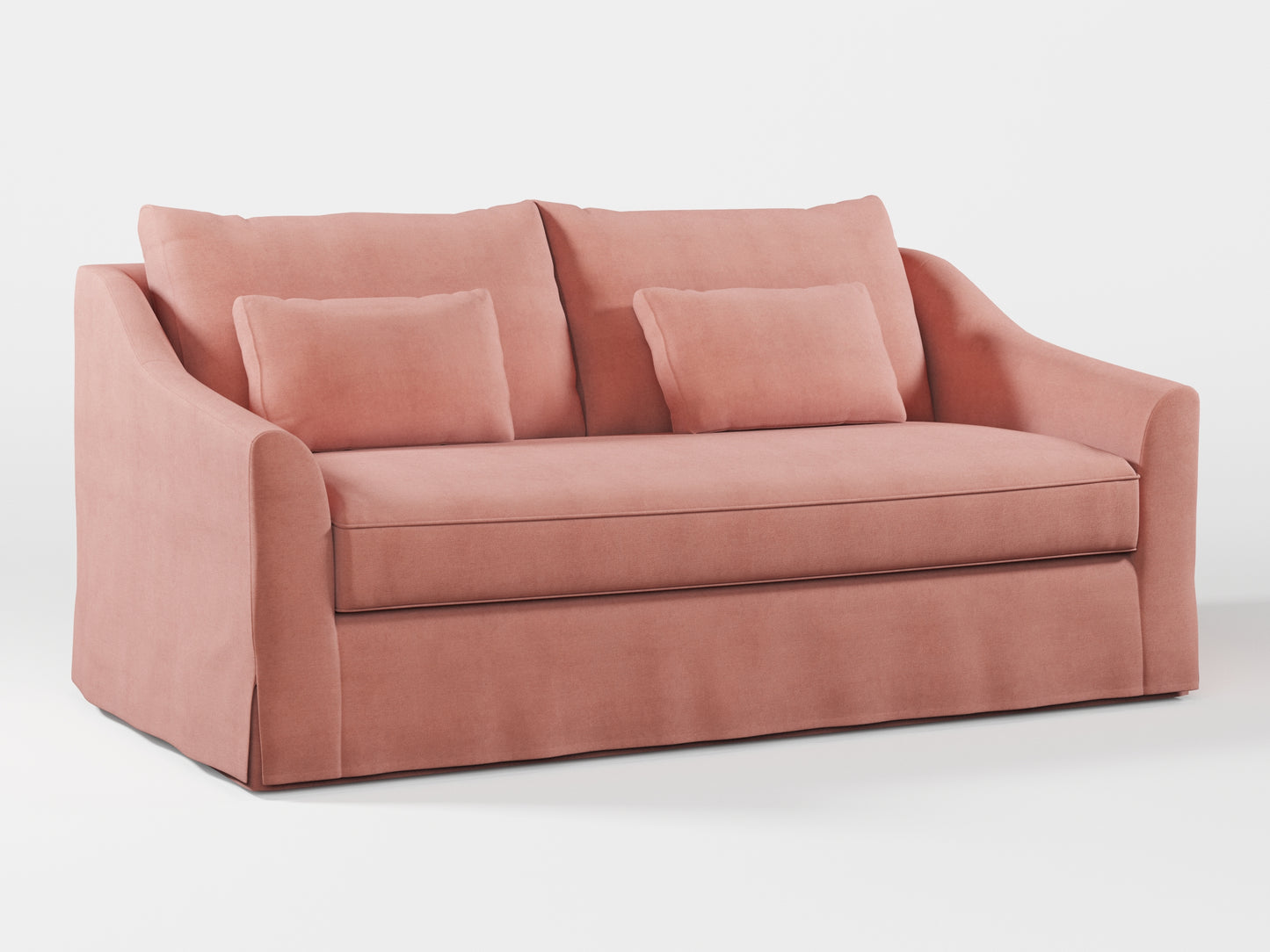 Ikea FARLOV 2-seat sofa cover (with pillows covers) made by Covereo in upholstery named OMON Powder Rose