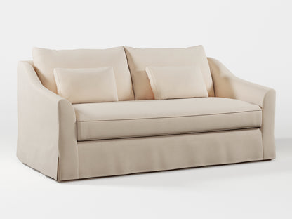 Ikea FARLOV 2-seat sofa cover (with pillows covers) made by Covereo in upholstery named OMON Vintage Beige