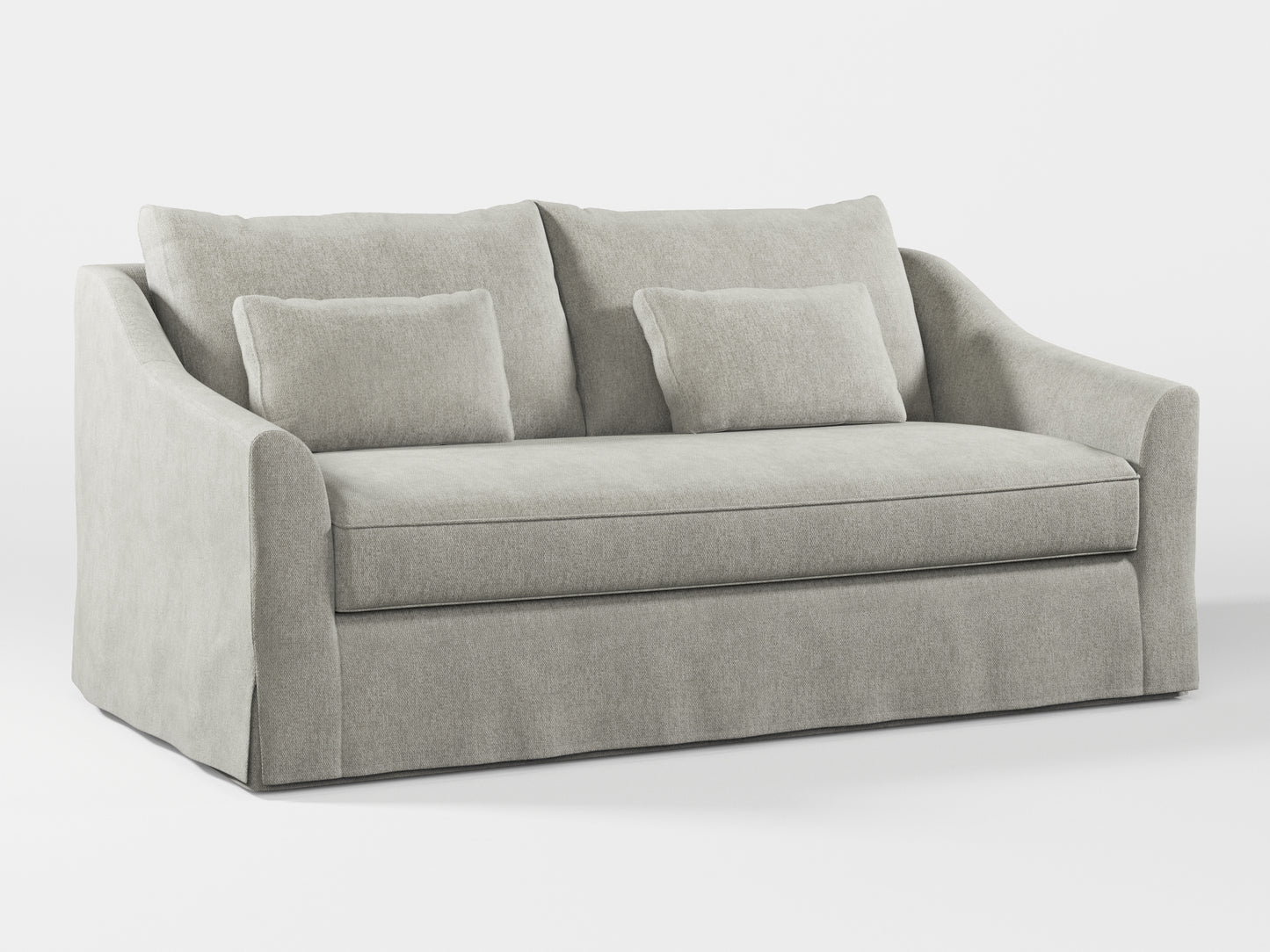 Ikea FARLOV 2-seat sofa cover (with pillows covers) made by Covereo in upholstery named MONTANA Light Grey