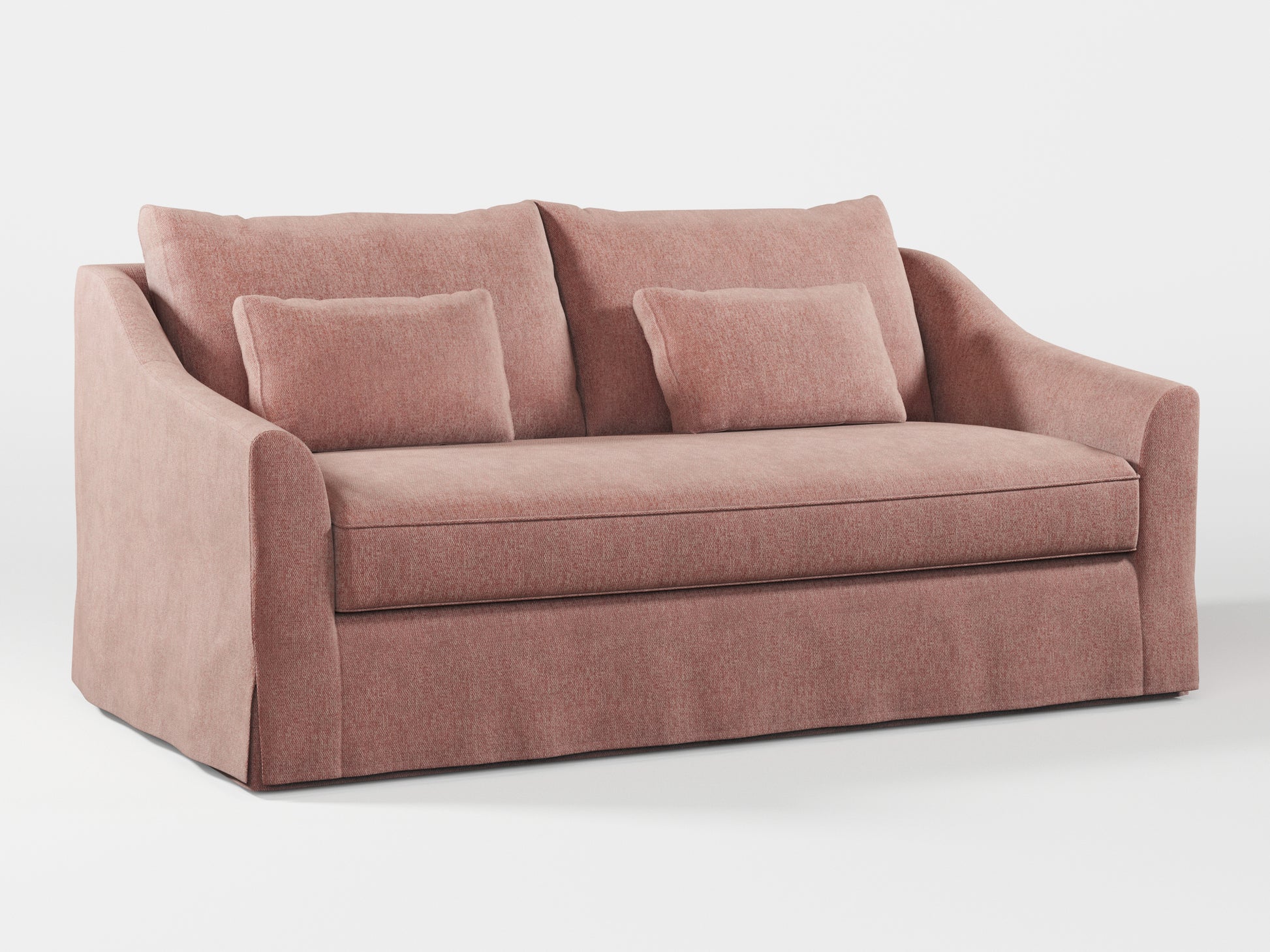 Ikea FARLOV 2-seat sofa cover (with pillows covers) made by Covereo in upholstery named MONTANA Pink Stone