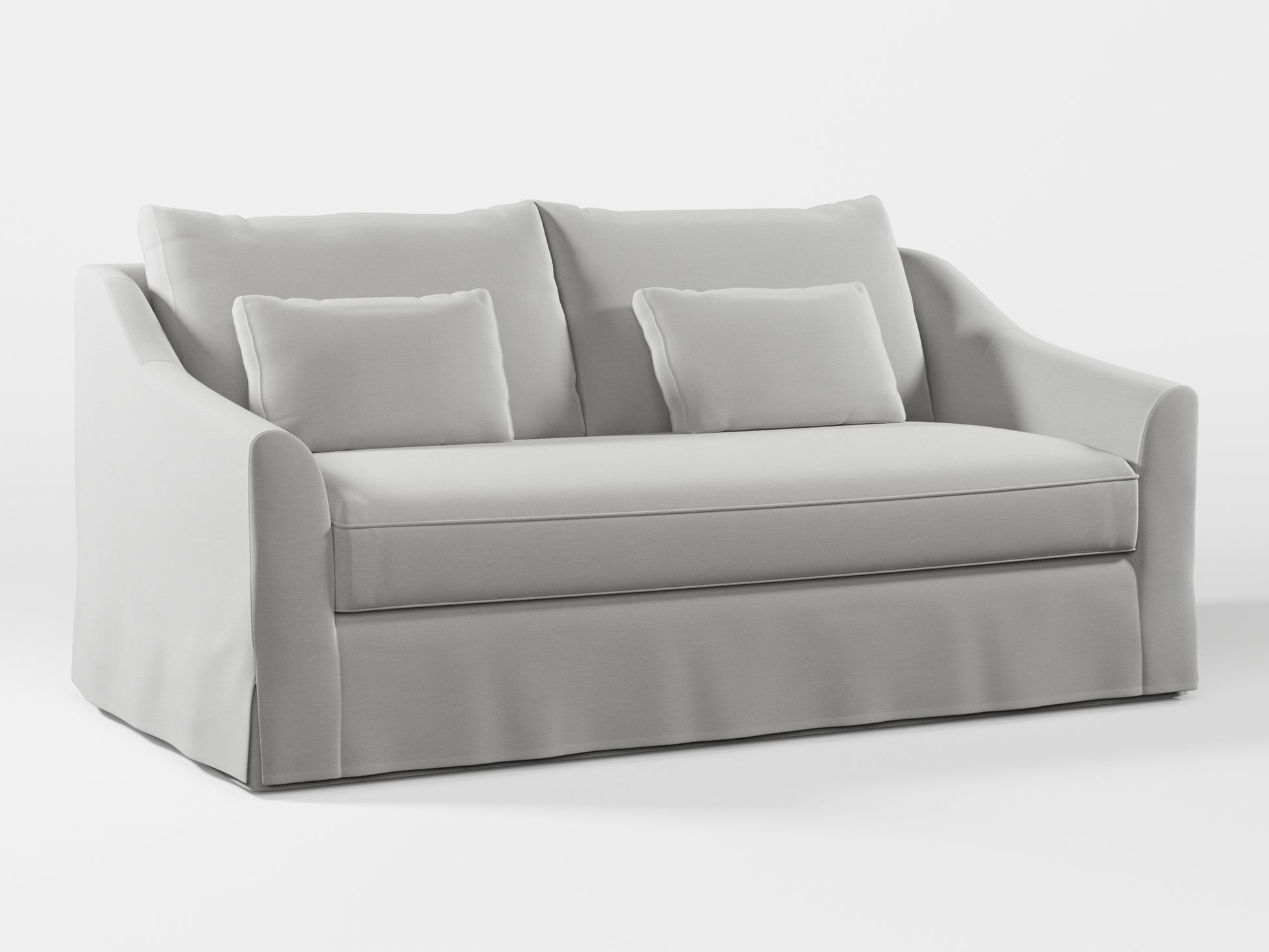 Ikea FARLOV 2-seat sofa cover (with pillows covers) made by Covereo in upholstery named PECADLY Air Grey