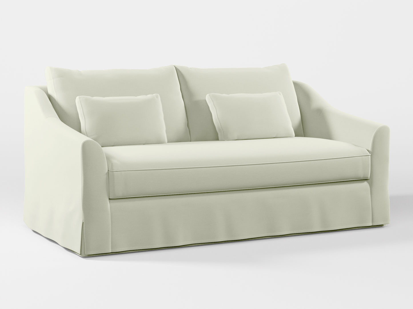 Ikea FARLOV 2-seat sofa cover (with pillows covers) made by Covereo in upholstery named PECADLY Ivory Touch