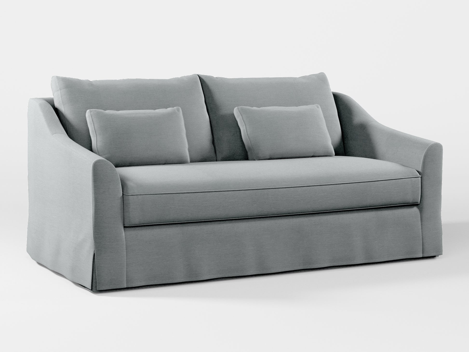 Ikea FARLOV 2-seat sofa cover (with pillows covers) made by Covereo in upholstery named PECADLY Pebble Grey