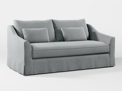 Ikea FARLOV 2-seat sofa cover (with pillows covers) made by Covereo in upholstery named PECADLY Pebble Grey