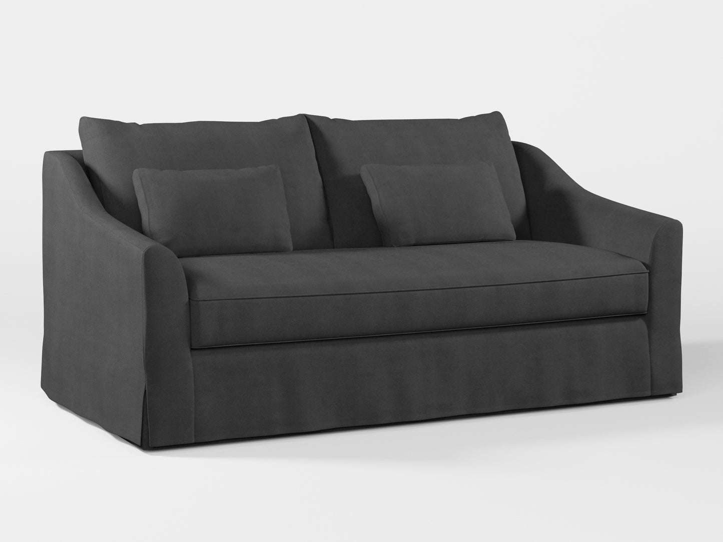 Ikea FARLOV 2-seat sofa cover (with pillows covers) made by Covereo in upholstery named TUNSO Grey Two