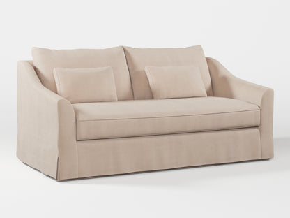 Ikea FARLOV 2-seat sofa cover (with pillows covers) made by Covereo in upholstery named TUNSO Nude Four