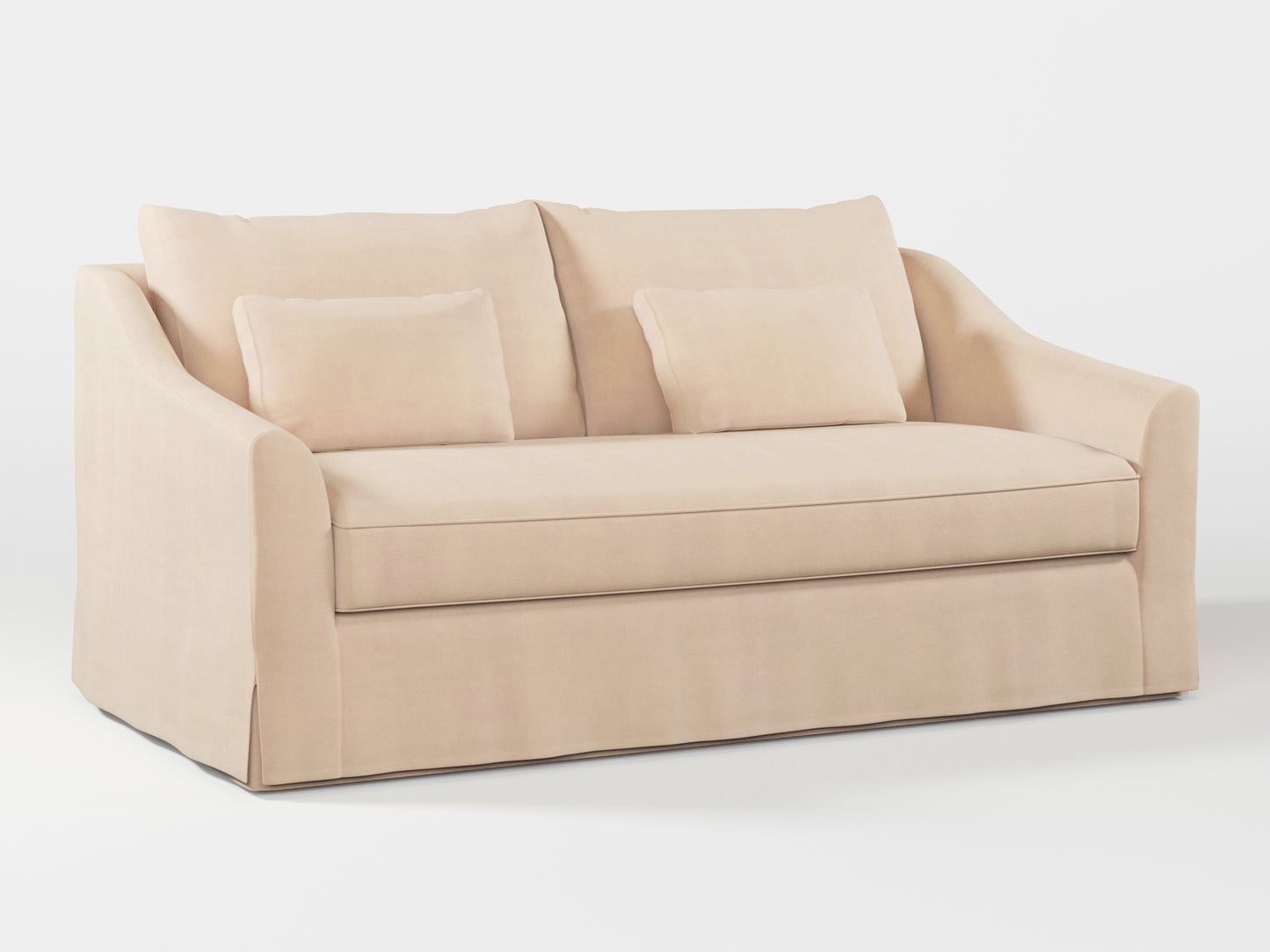 Ikea FARLOV 2-seat sofa cover (with pillows covers) made by Covereo in upholstery named TUNSO Nude Three