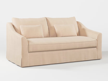 Ikea FARLOV 2-seat sofa cover (with pillows covers) made by Covereo in upholstery named TUNSO Nude Three