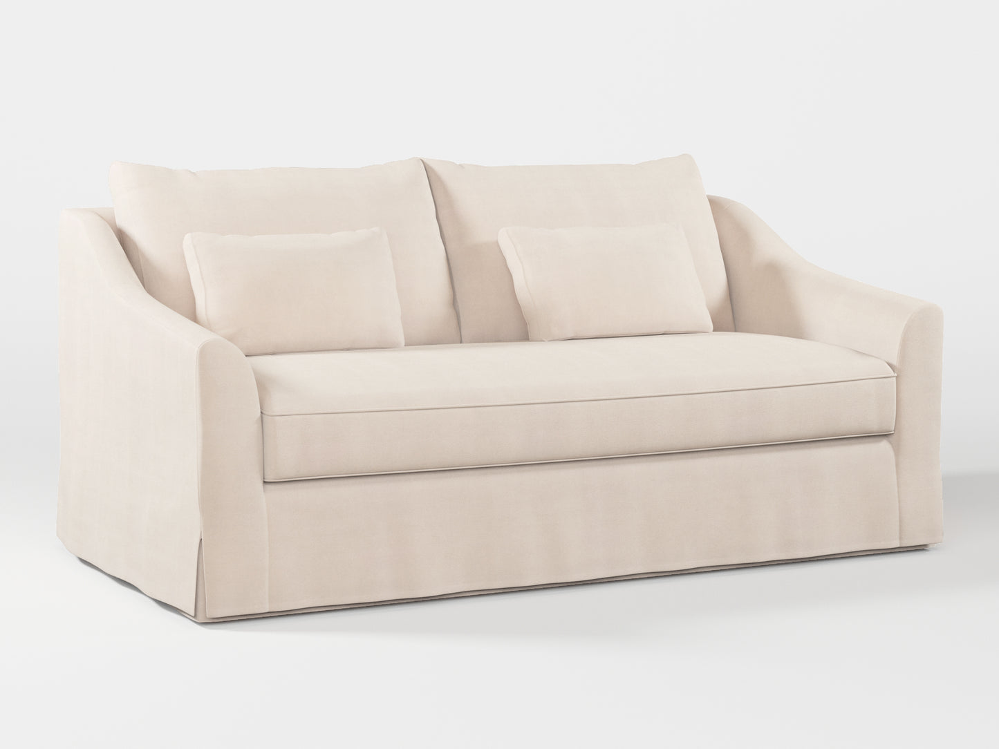 Ikea FARLOV 2-seat sofa cover (with pillows covers) made by Covereo in upholstery named TUNSO Nude Two