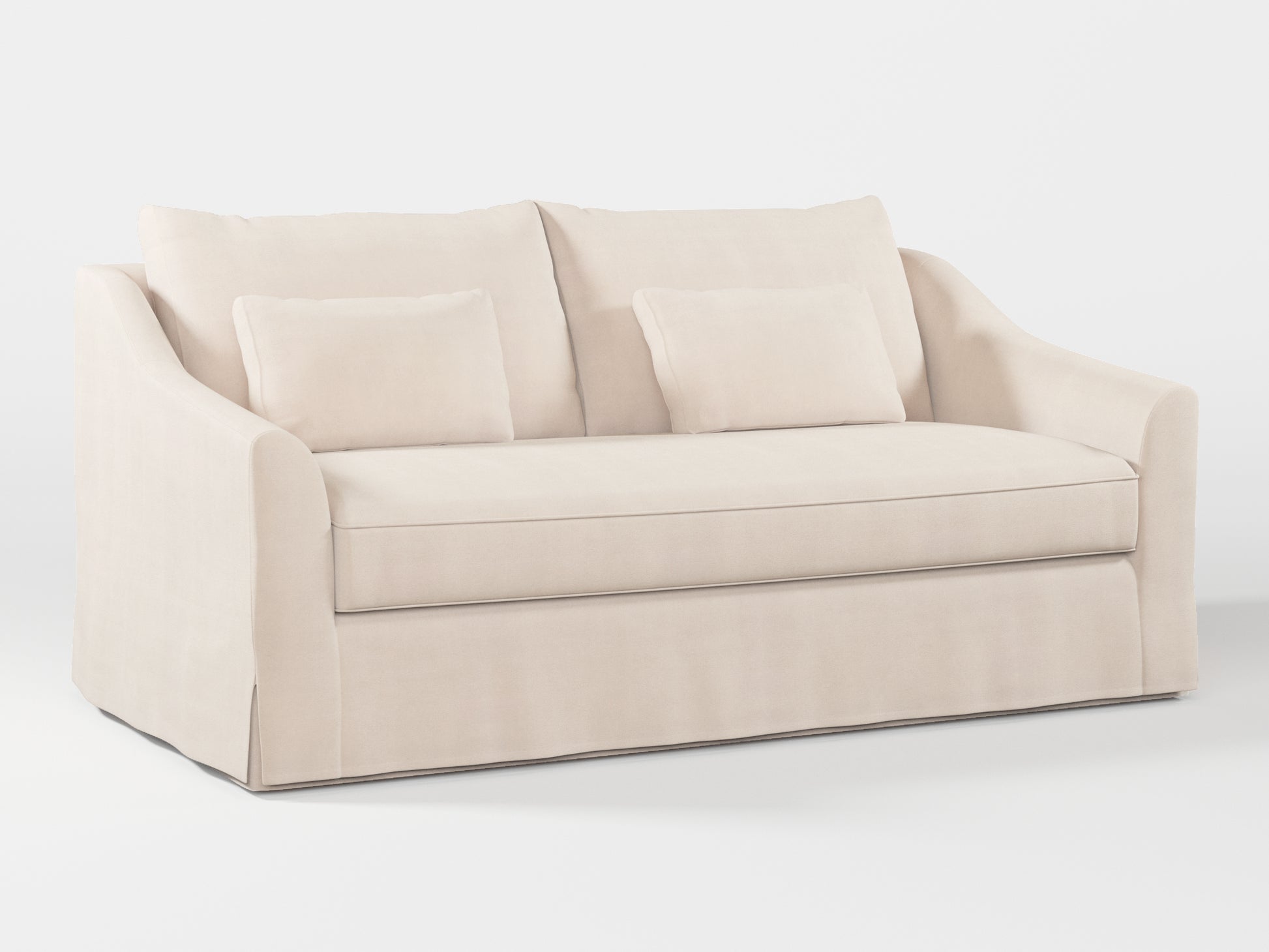 Ikea FARLOV 2-seat sofa cover (with pillows covers) made by Covereo in upholstery named TUNSO Nude Two