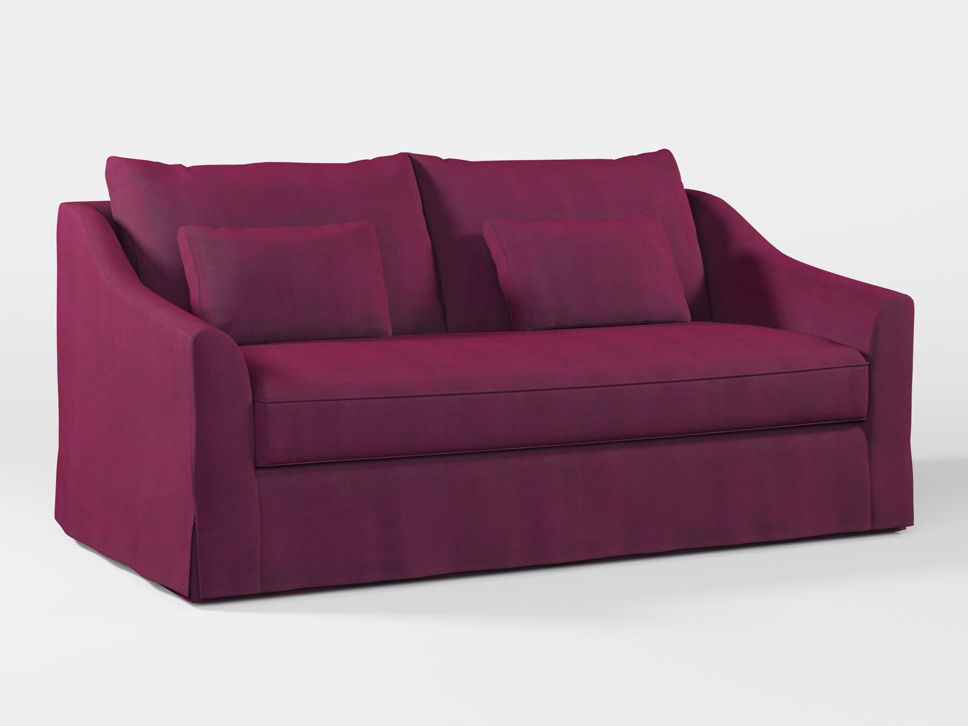 Ikea FARLOV 2-seat sofa cover (with pillows covers) made by Covereo in upholstery named TUNSO Violet Pansy