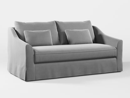 Ikea FARLOV 2-seat sofa cover (with pillows covers) made by Covereo in upholstery named VELVET Cool Grey