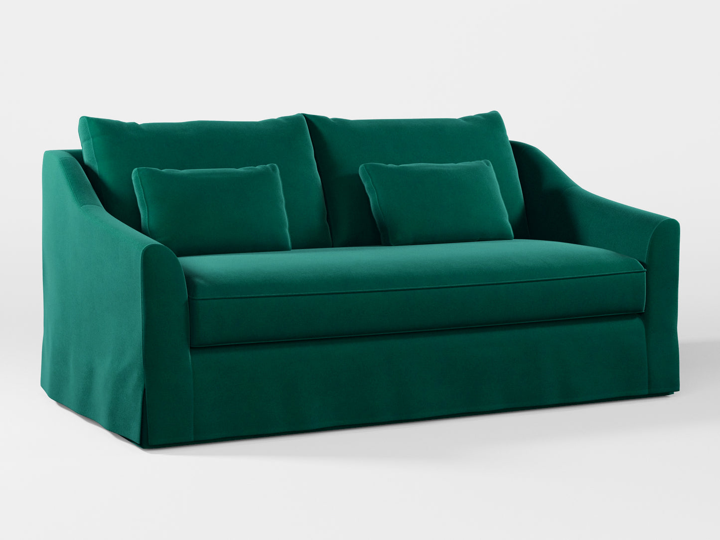 Ikea FARLOV 2-seat sofa cover (with pillows covers) made by Covereo in upholstery named VELVET Dark Teal