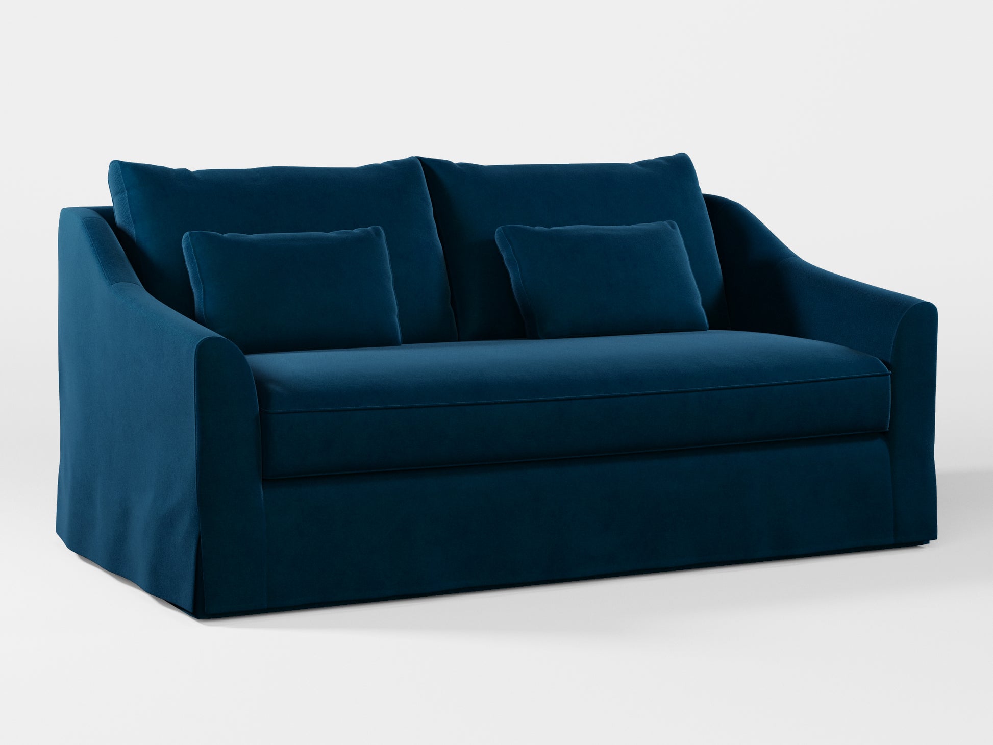 Ikea FARLOV 2-seat sofa cover (with pillows covers) made by Covereo in upholstery named VELVET In the Navy