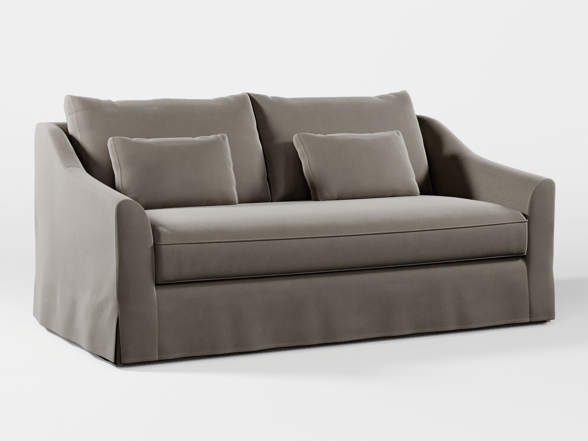 Ikea FARLOV 2-seat sofa cover (with pillows covers) made by Covereo in upholstery named VELVET Warm Grey