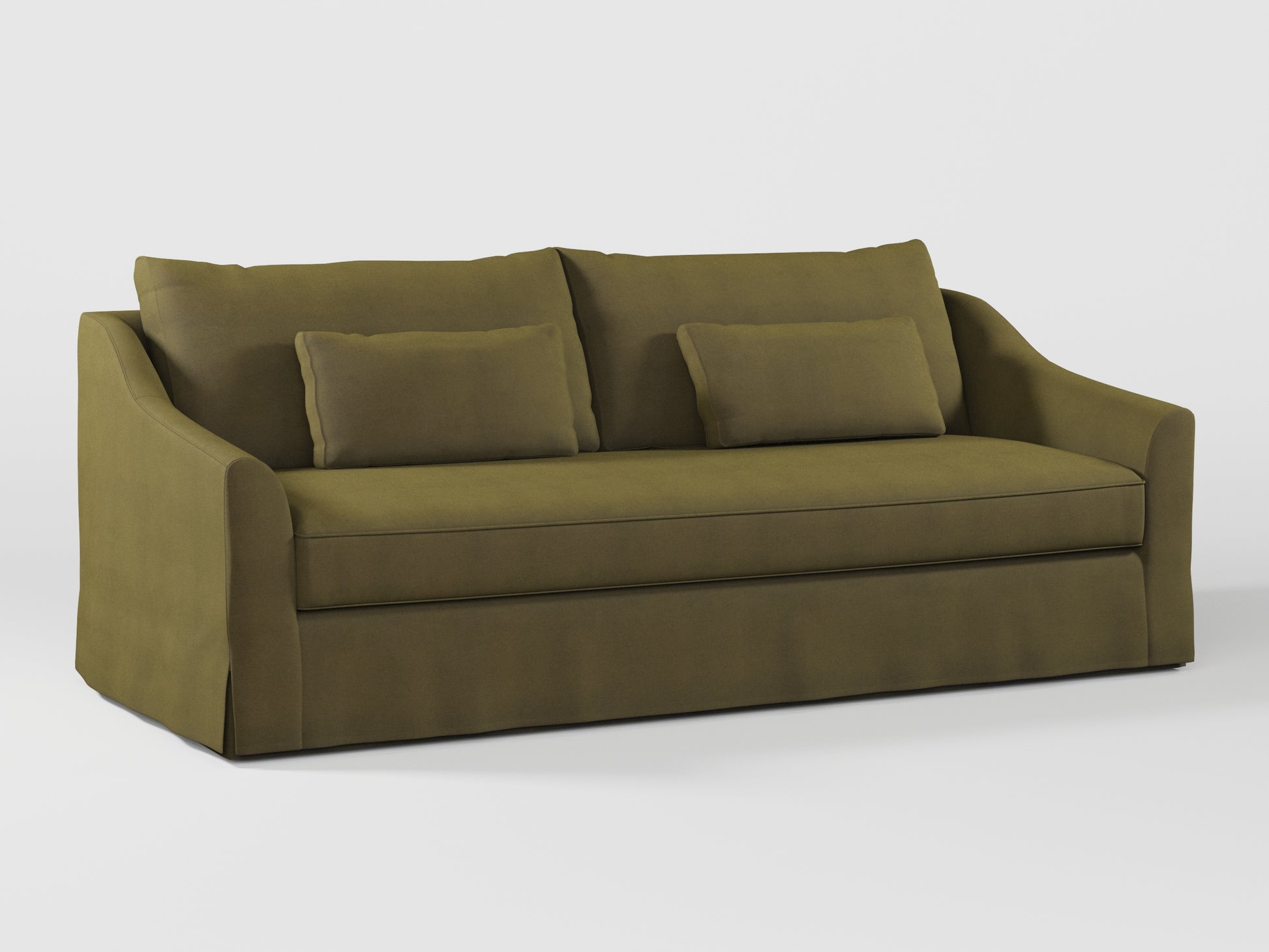 Ikea FARLOV 3-seat sofa cover (with pillows covers) made by Covereo in upholstery named OMON Boho Green