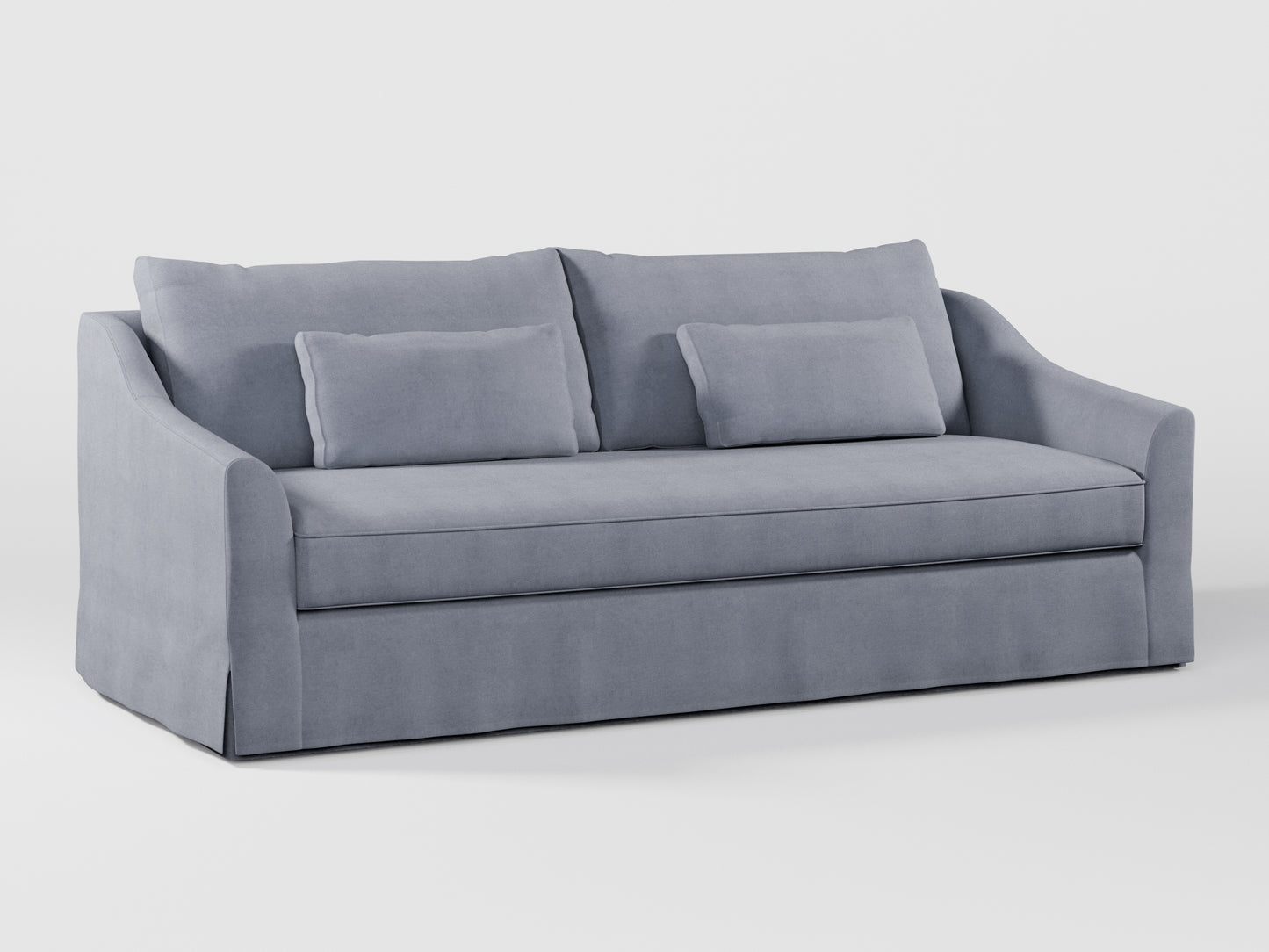 Ikea FARLOV 3-seat sofa cover (with pillows covers) made by Covereo in upholstery named OMON Industrial Grey