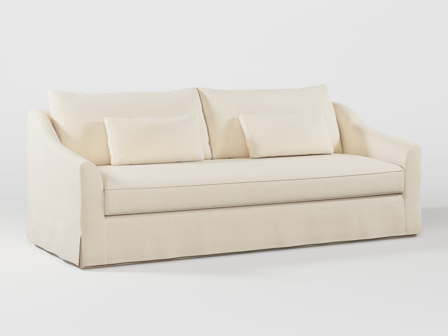 Ikea FARLOV 3-seat sofa cover (with pillows covers) made by Covereo in upholstery named OMON Natural Beige