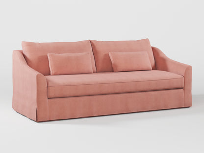 Ikea FARLOV 3-seat sofa cover (with pillows covers) made by Covereo in upholstery named OMON Powder Rose