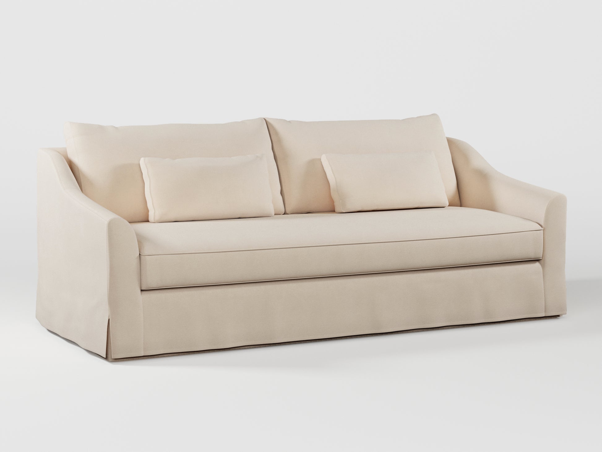 Ikea FARLOV 3-seat sofa cover (with pillows covers) made by Covereo in upholstery named OMON Vintage Beige