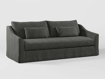 Ikea FARLOV 3-seat sofa cover (with pillows covers) made by Covereo in upholstery named MONTANA Dark Grey