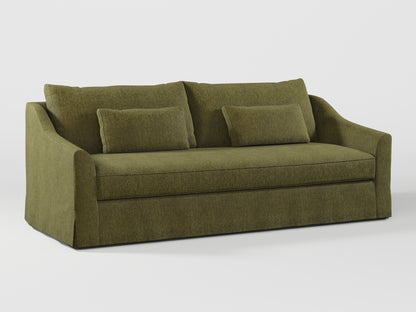 Ikea FARLOV 3-seat sofa cover (with pillows covers) made by Covereo in upholstery named MONTANA Khaki