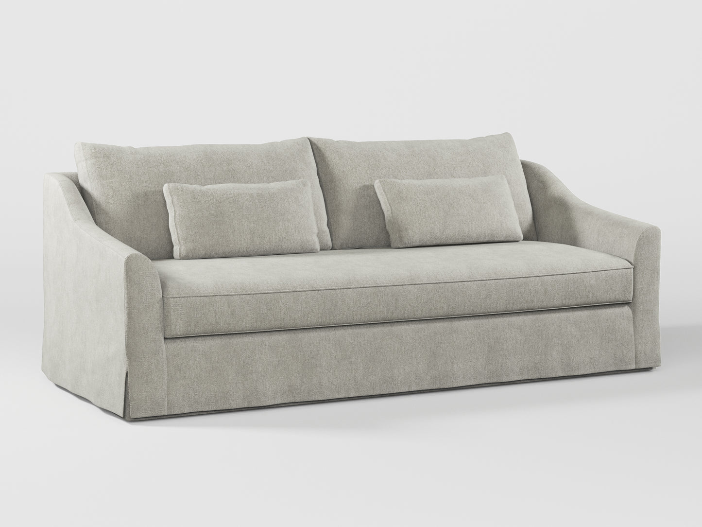 Ikea FARLOV 3-seat sofa cover (with pillows covers) made by Covereo in upholstery named MONTANA Light Grey