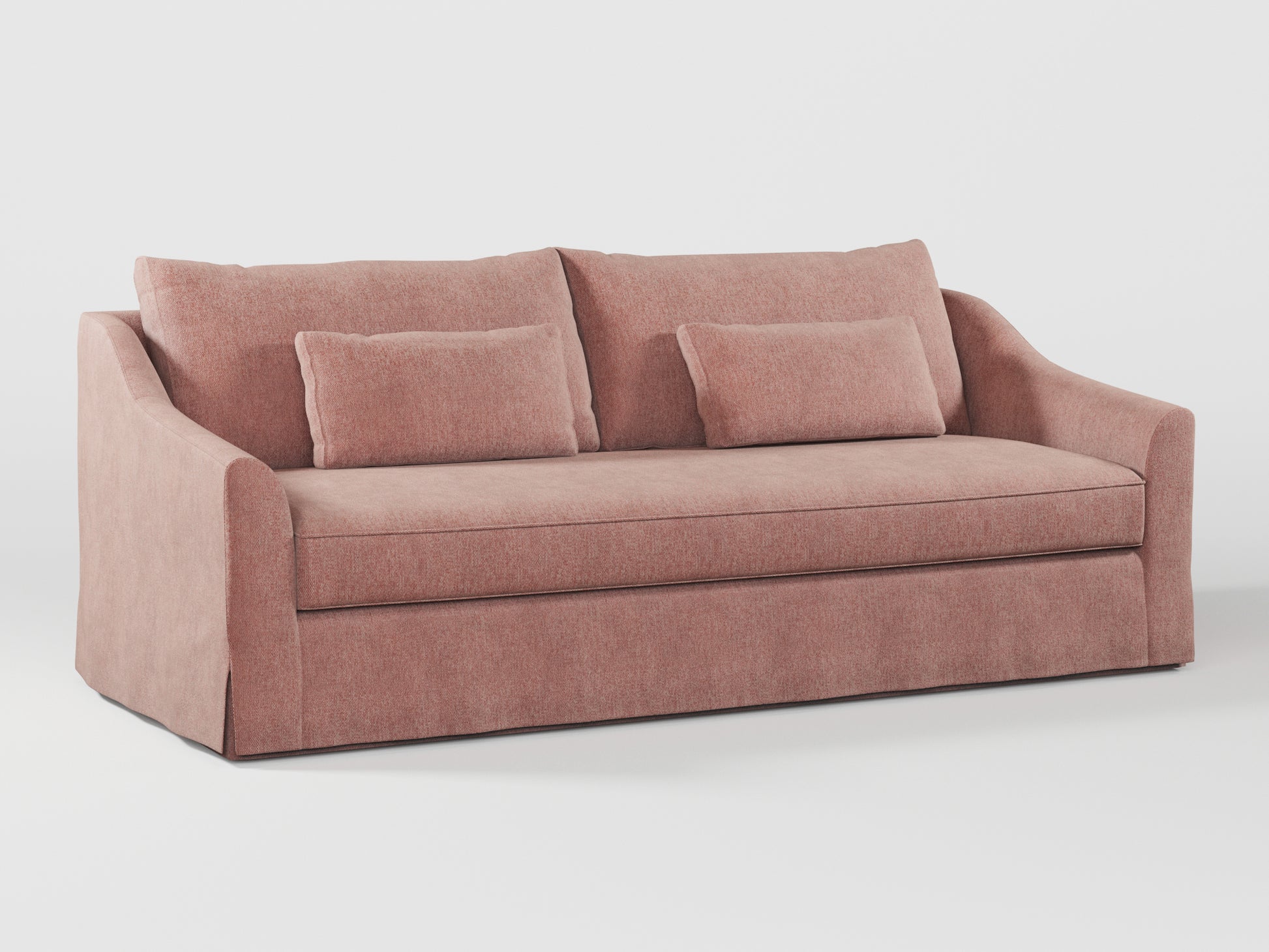 Ikea FARLOV 3-seat sofa cover (with pillows covers) made by Covereo in upholstery named MONTANA Pink Stone