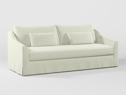 Ikea FARLOV 3-seat sofa cover (with pillows covers) made by Covereo in upholstery named PECADLY Ivory Touch