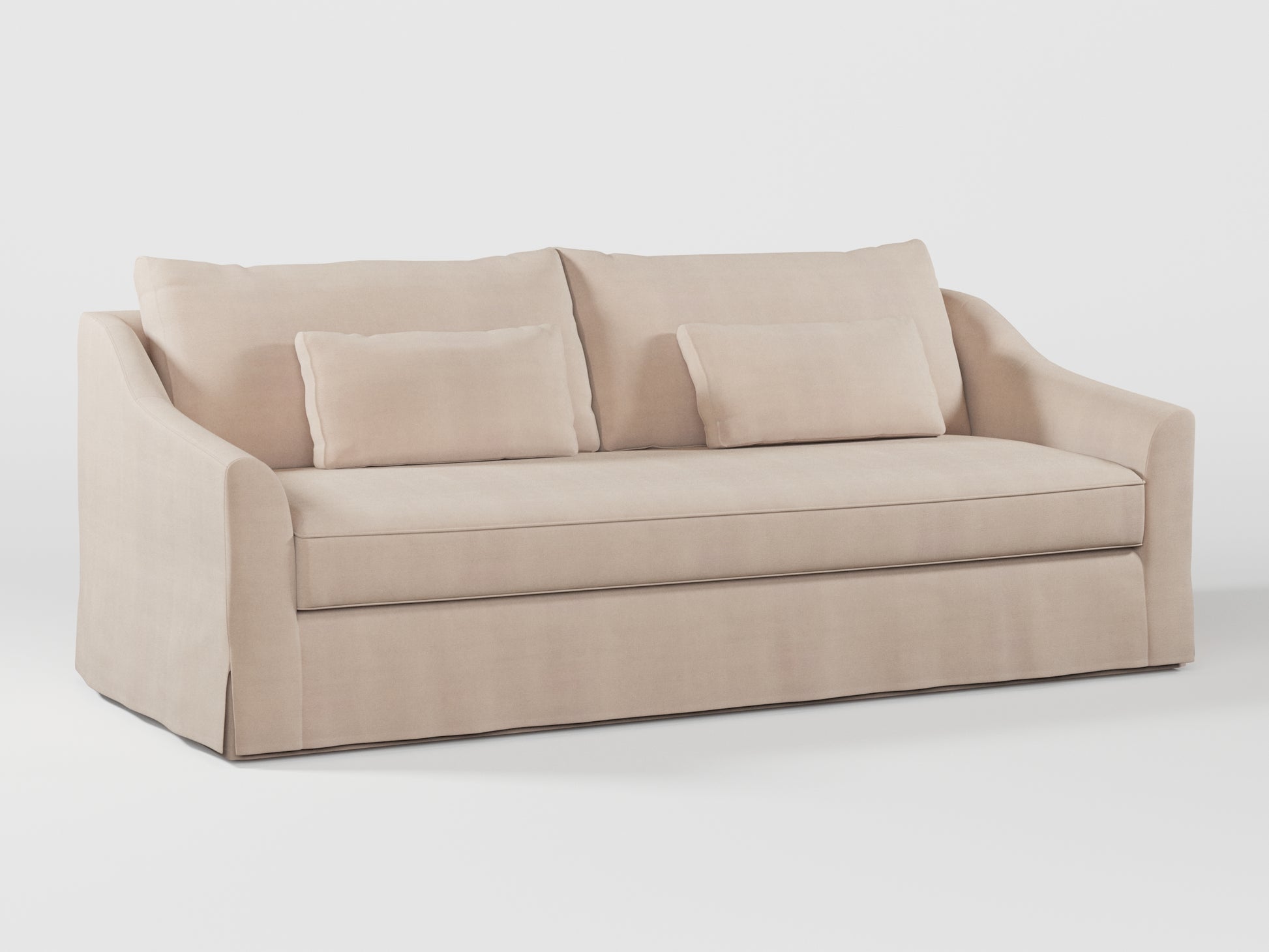 Ikea FARLOV 3-seat sofa cover (with pillows covers) made by Covereo in upholstery named TUNSO Nude Four