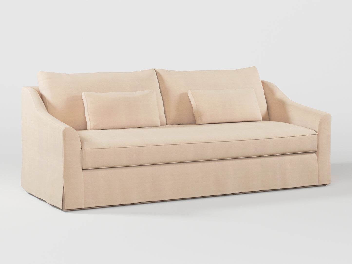 Ikea FARLOV 3-seat sofa cover (with pillows covers) made by Covereo in upholstery named TUNSO Nude Three