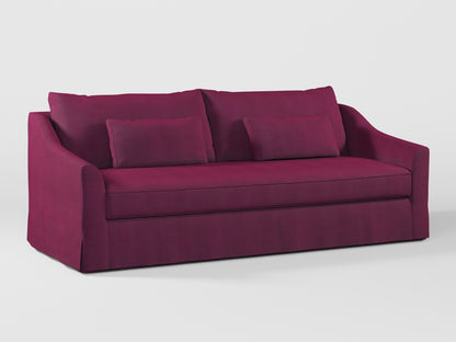 Ikea FARLOV 3-seat sofa cover (with pillows covers) made by Covereo in upholstery named TUNSO Violet Pansy