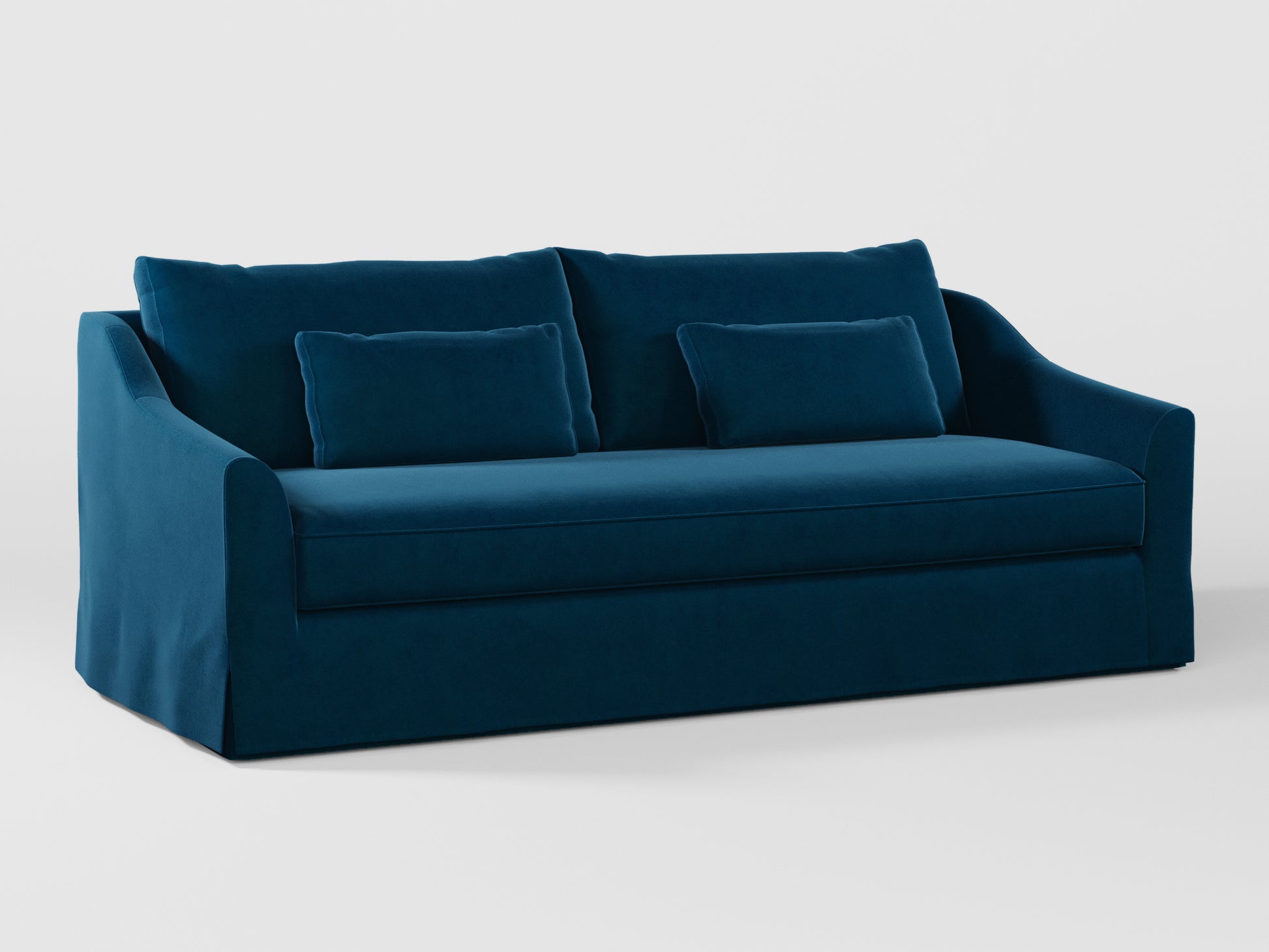 Ikea FARLOV 3-seat sofa cover (with pillows covers) made by Covereo in upholstery named VELVET In the Navy