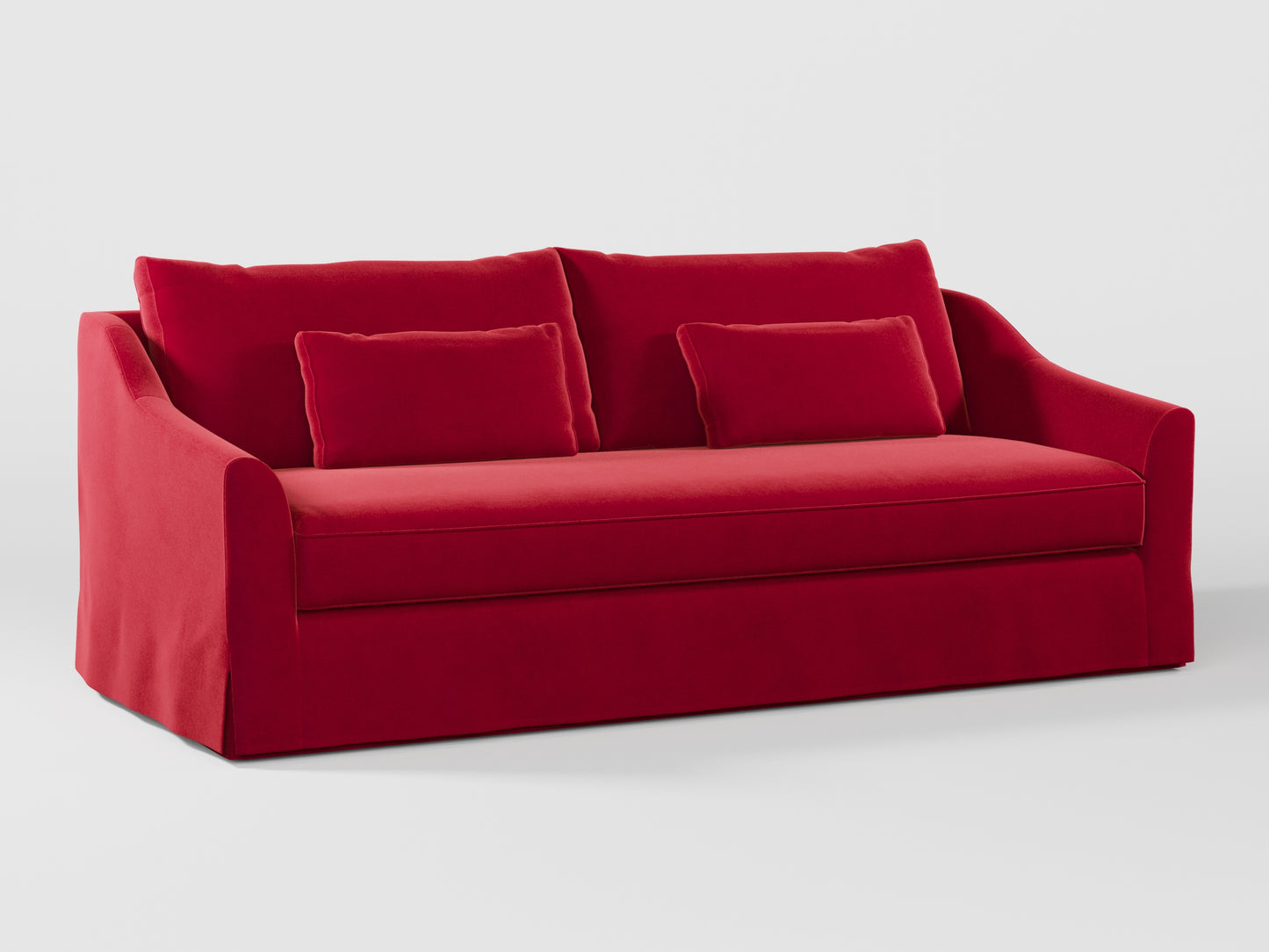 Ikea FARLOV 3-seat sofa cover (with pillows covers) made by Covereo in upholstery named VELVET Intense Red