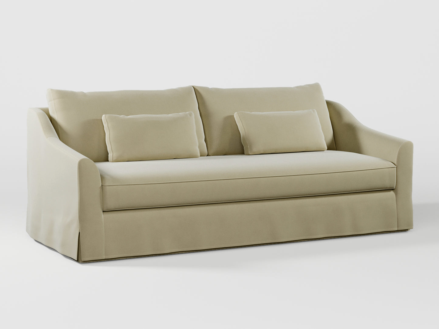 Ikea FARLOV 3-seat sofa cover (with pillows covers) made by Covereo in upholstery named VELVET Pearl Cream