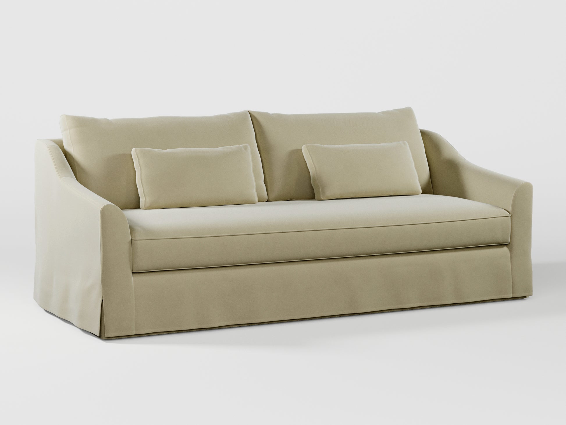 Ikea FARLOV 3-seat sofa cover (with pillows covers) made by Covereo in upholstery named VELVET Pearl Cream